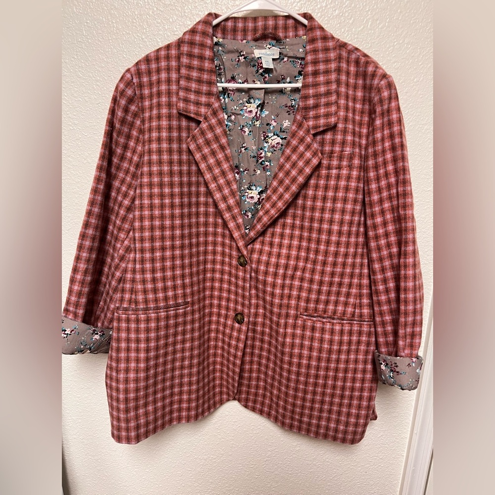 Sundance Pink Checkered Blazer - Picture 2 of 8
